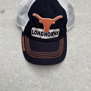 Longhorns Black and Orange Mesh Cap with adjustable strap.